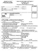 Đề kiểm tra chất lượng 8 tuần hoc ki II năm học 2015  2016 môn Hoa hoc 10